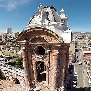 Aerial view of Ancient church at Valpraiso in Chile