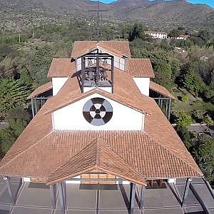 Aerial view of a church at Los Andes City in Chile
