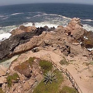 Aerial view of rocky seaside at Concon Province in Chile